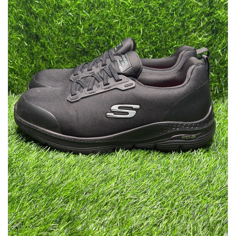Skechers Work Arch Fit Riverton SR Alloy Toe Black Slip Resistant Womens 7.5